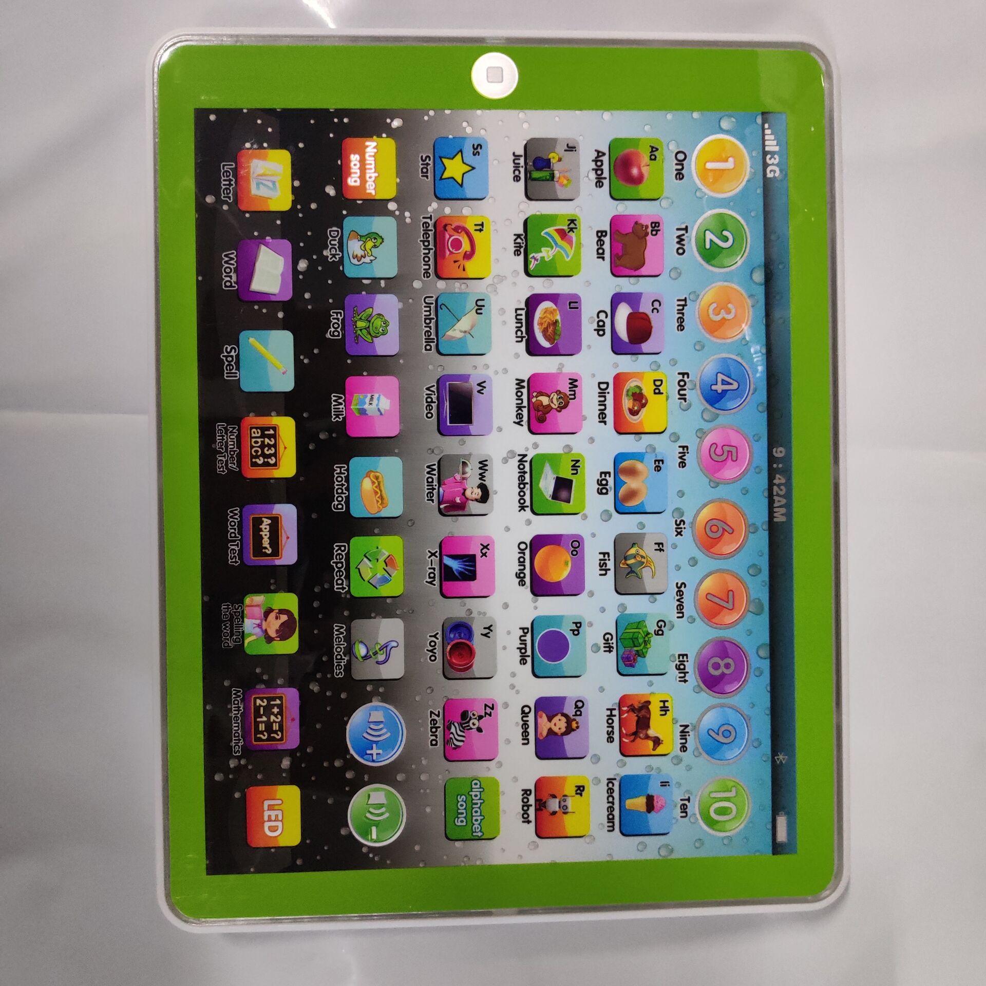 Large-Sized English Tablet Learning Machine Model Toy For Children With Simulated Lighting, IPAD Early Education Educational Story Machine