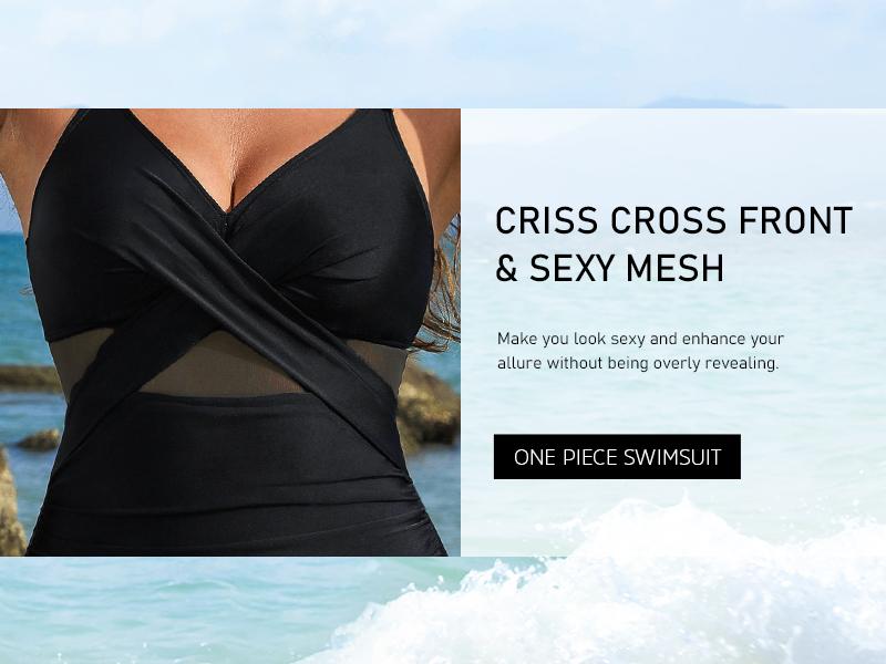 Blooming Jelly Slimming Full Coverage Mesh Womens Metal Modest Tummy Control One Piece Swimsuit Customizable Fit Criss Cross