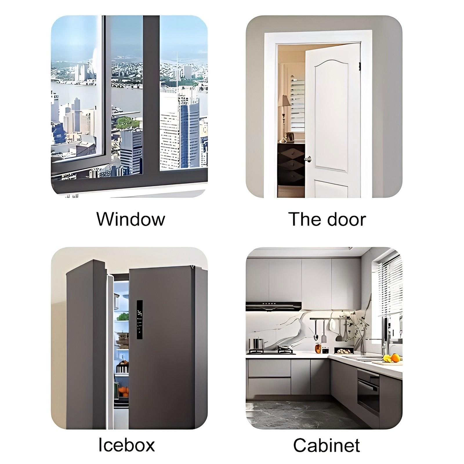 Adjustable Safety Vent Window Lock, Self-Adhesive Window Restrainer, Home Office Hotel Apartment Hardware, Includes Screws