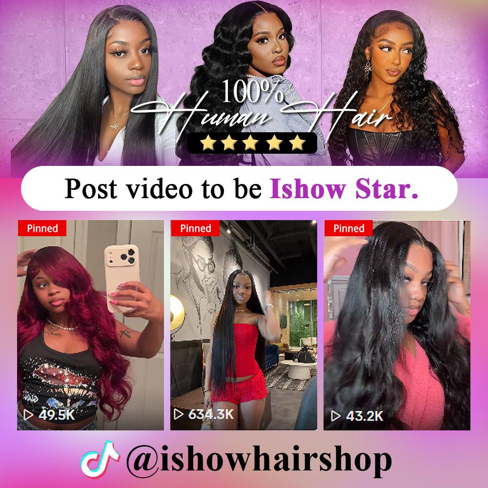 Ishow Bone Straight Hair Bundles/Body Wave Human Hair Bundles P4 27 Highlight Hair Bundles 30Inch Quick Weave Extensions 4*4/2*6Lace Closure With Human Hair 95-100G/Bundle #Summervibes