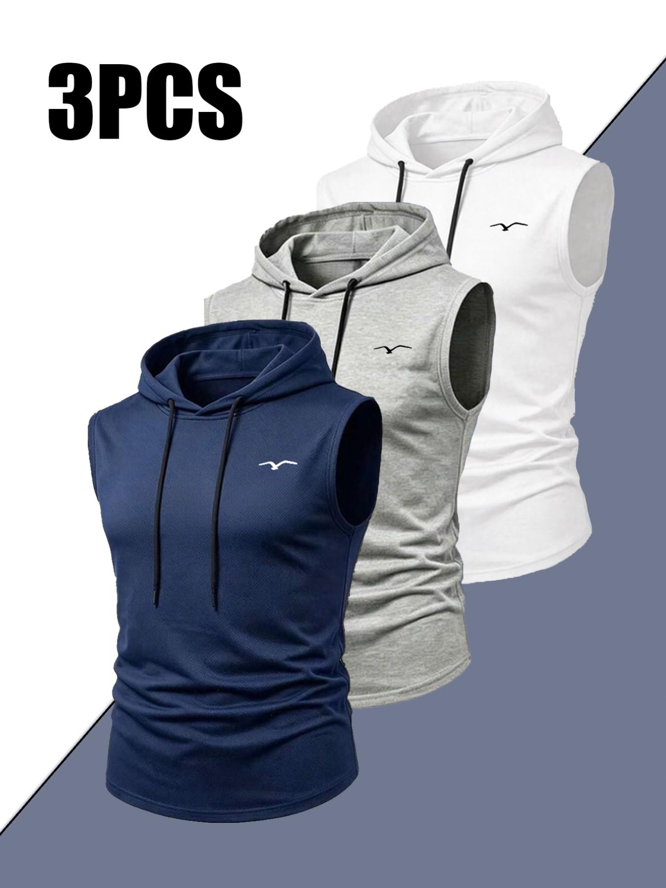 Men's Summer Lightweight Sports Running Fitness Tank Top, Fashion Casual Outdoor Hooded Vest, Comfortable and Stylish Activewear, Casual Gym Vests, Runners Vest