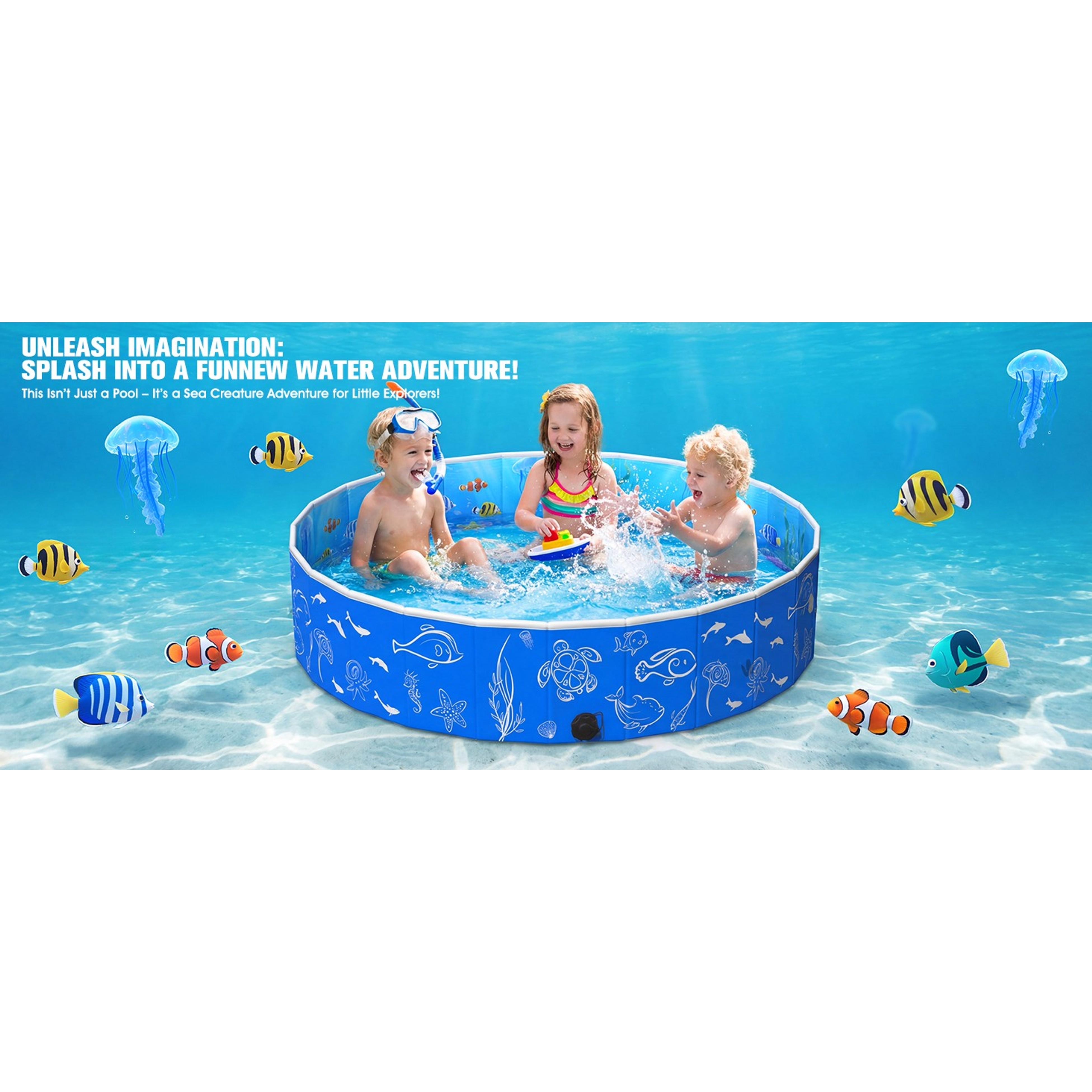 Kiddie Pool with Canopy, 51in Foldable Toddler Pool,Pop Up Baby Pool with Shade,UPF 50+UV Portable Swimming Pool for Kids,Collapsible Baby Pool for Beach, Outdoor Toddler Pool for BackyardGift.
