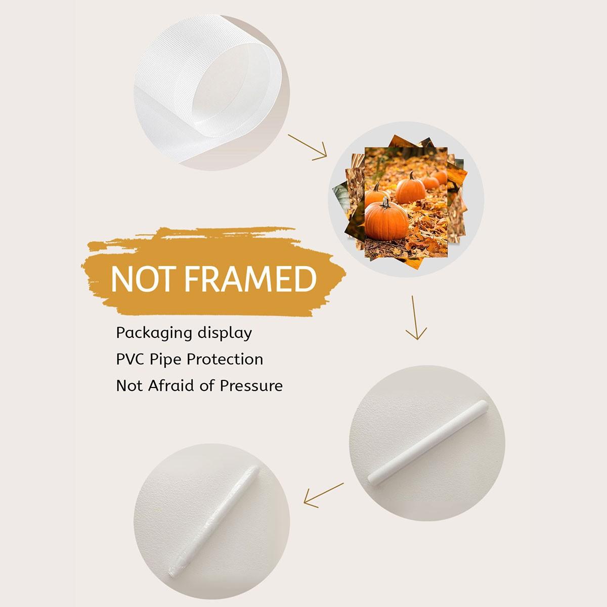 6pcs/set Frameless Canvas Poster Set, Harvest Season Pumpkin Maturity, Maple Leaves, Perfect for Living Room Bedroom Study