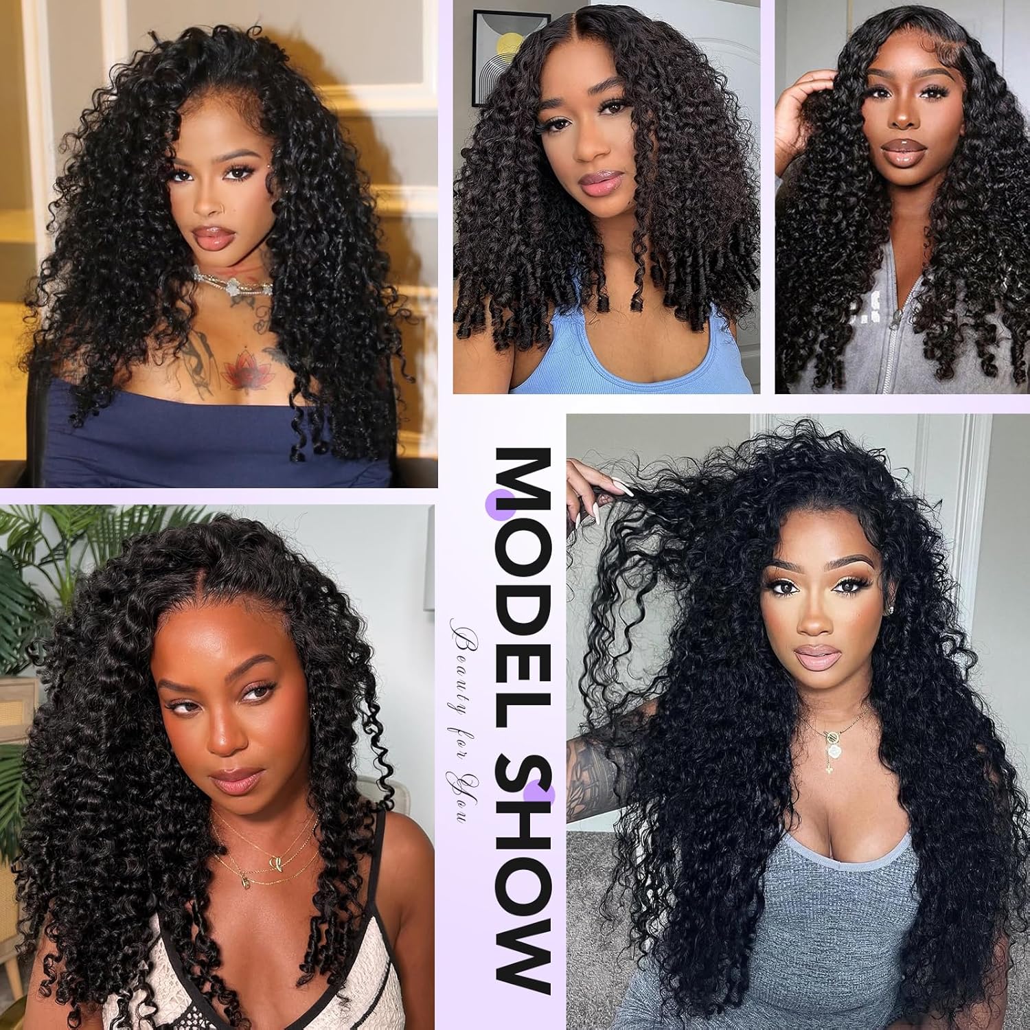 Burmese Curly Human Hair Half Wig 18\