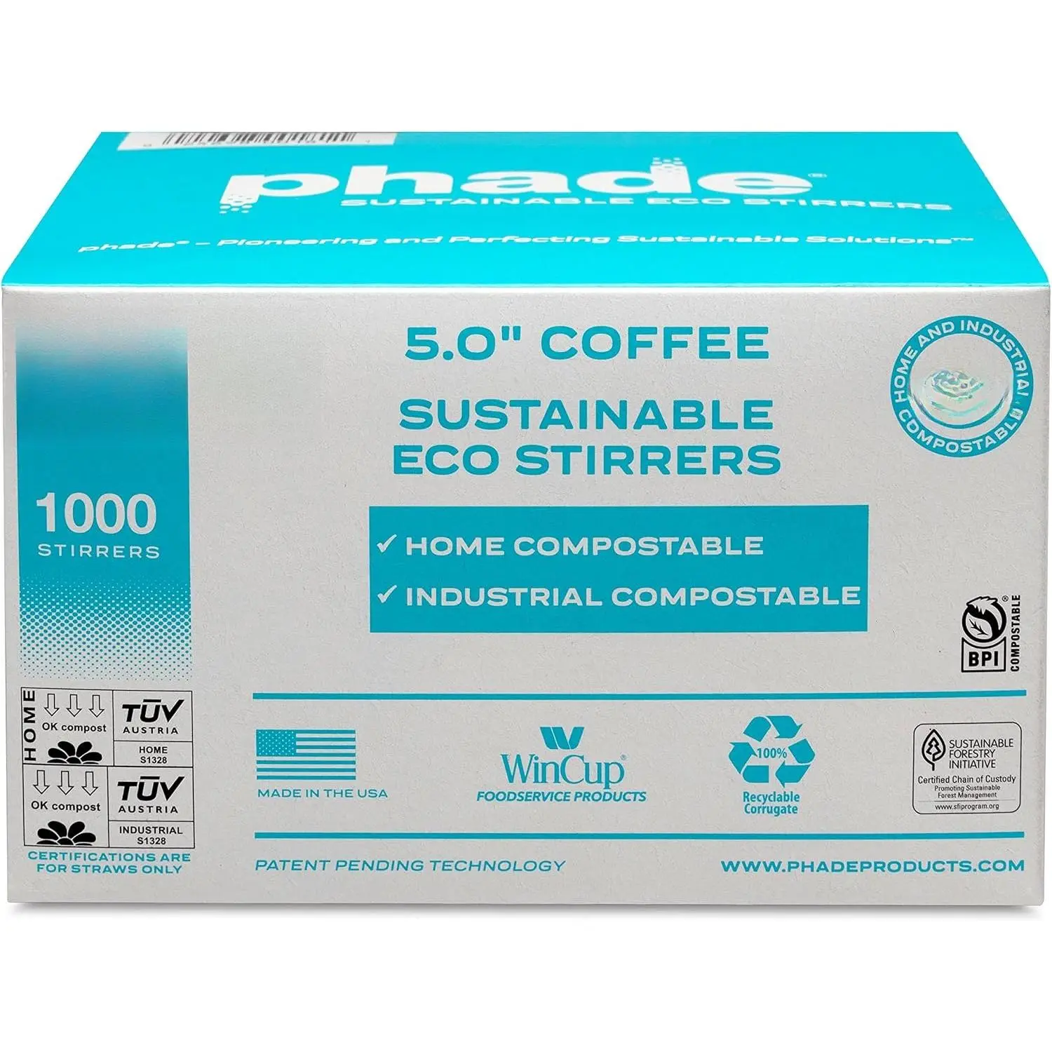 and Coffee Straws/Stirrers 1,000 Count - Sustainable Marine  Compostable Stirrer, 1 Pack