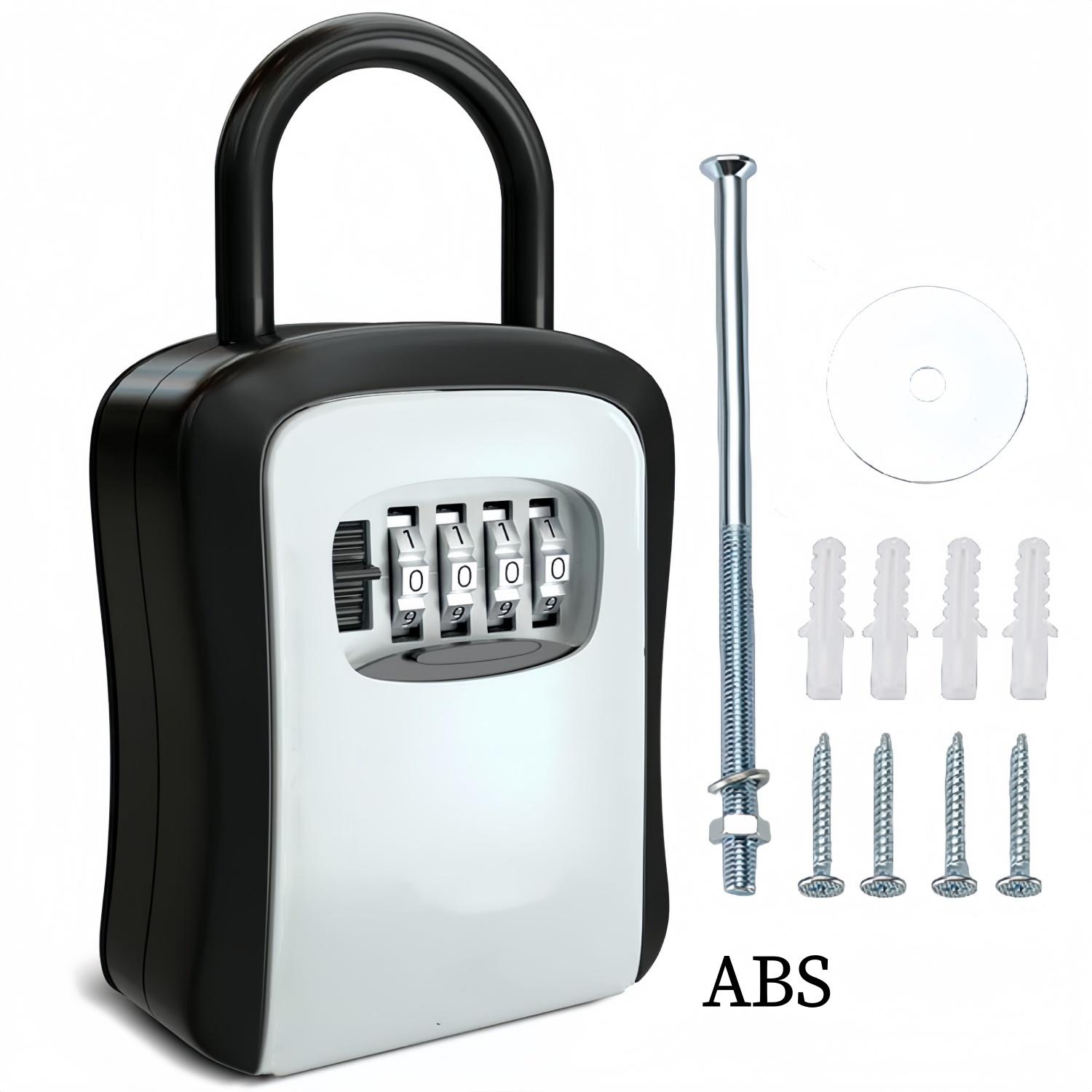 Lock Box, Large Key Lock Box Resettable Combination Code Lockbox, Portable Wall Mount Lockbox Security Safe Box Safety Lock for Outside Outdoor Home Office Door Handle House Key Hardware