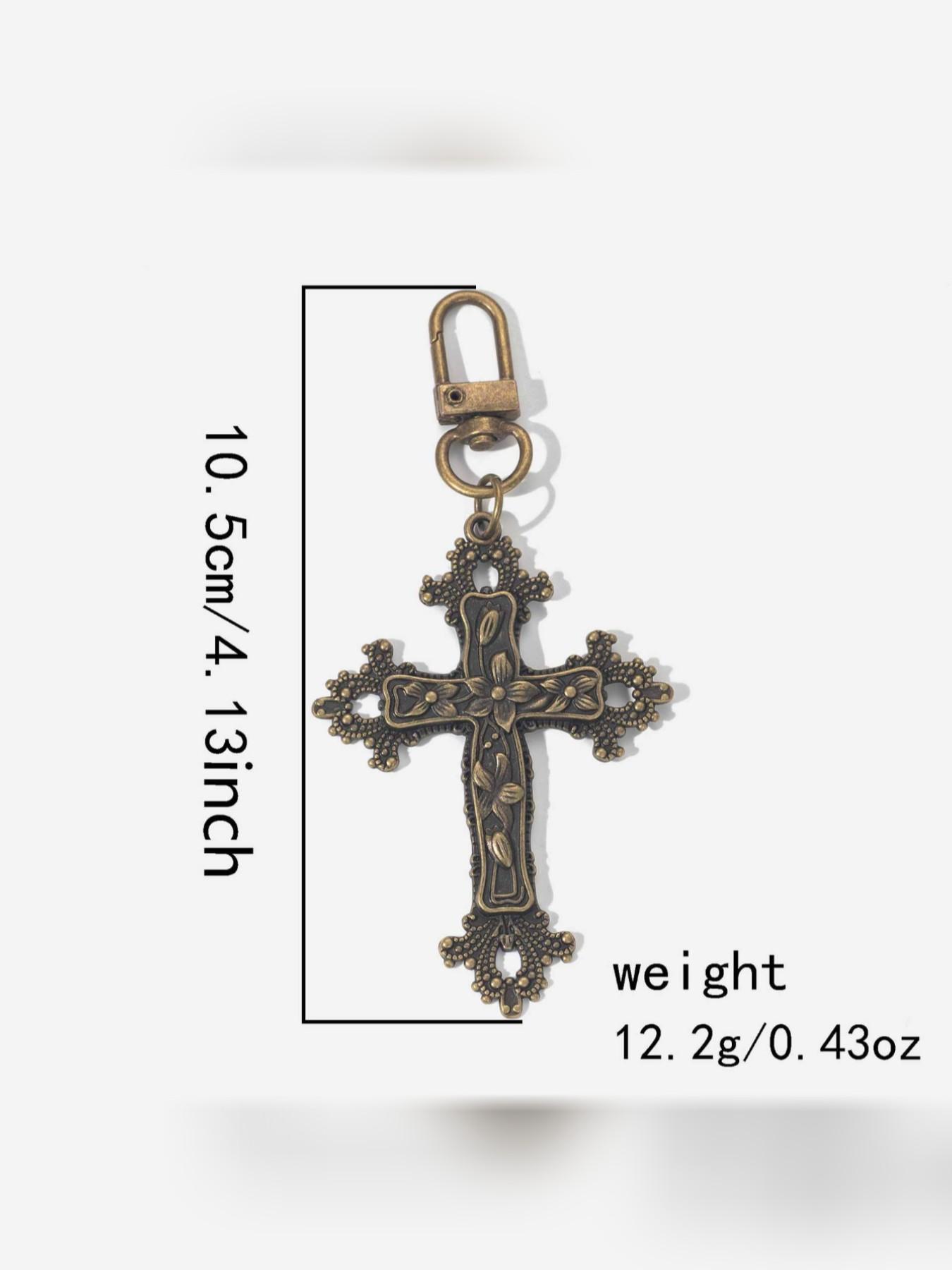 Cross Keychain Pendant, European and American Fashion Accessory, High Street Couple Matching Jewelry, Unique Bag Charm, All Seasons Elegant Style