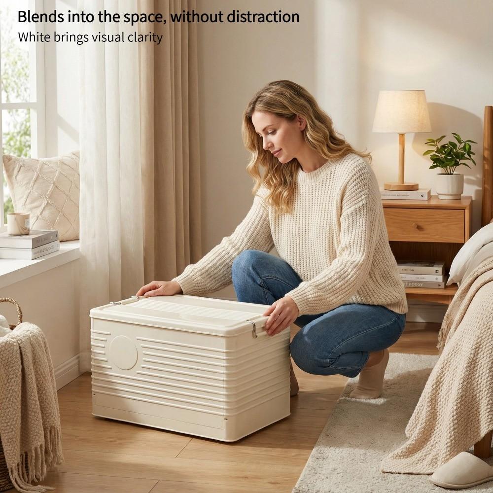 Modular Foldable Storage Box with Wheels | Stackable Design & Dustproof Lid | For Bedroom, Closet & Small Spaces | Home Storage
