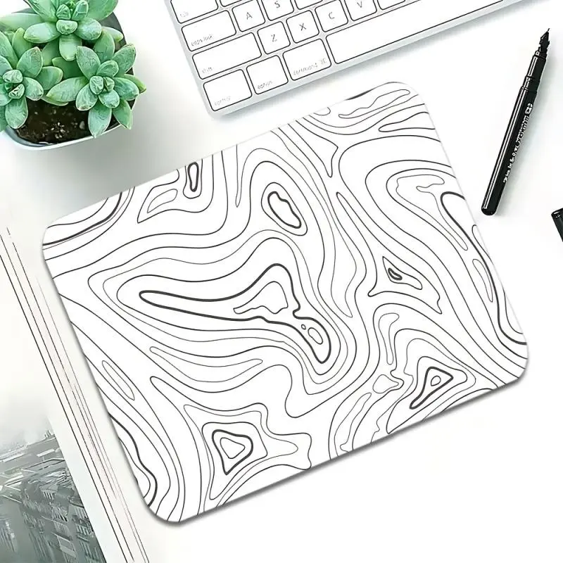 Black and White Wood Grain Rubber Mouse Pad - Sturdy and Durable, Ultra-Thin Design, Non-Slip Home Office Desk Accessory for Notebooks, Gaming Mousepad for Consoles, 18x22cm/7.09x8.66in & 20x25cm/7.87x9.84in Small Sizes,