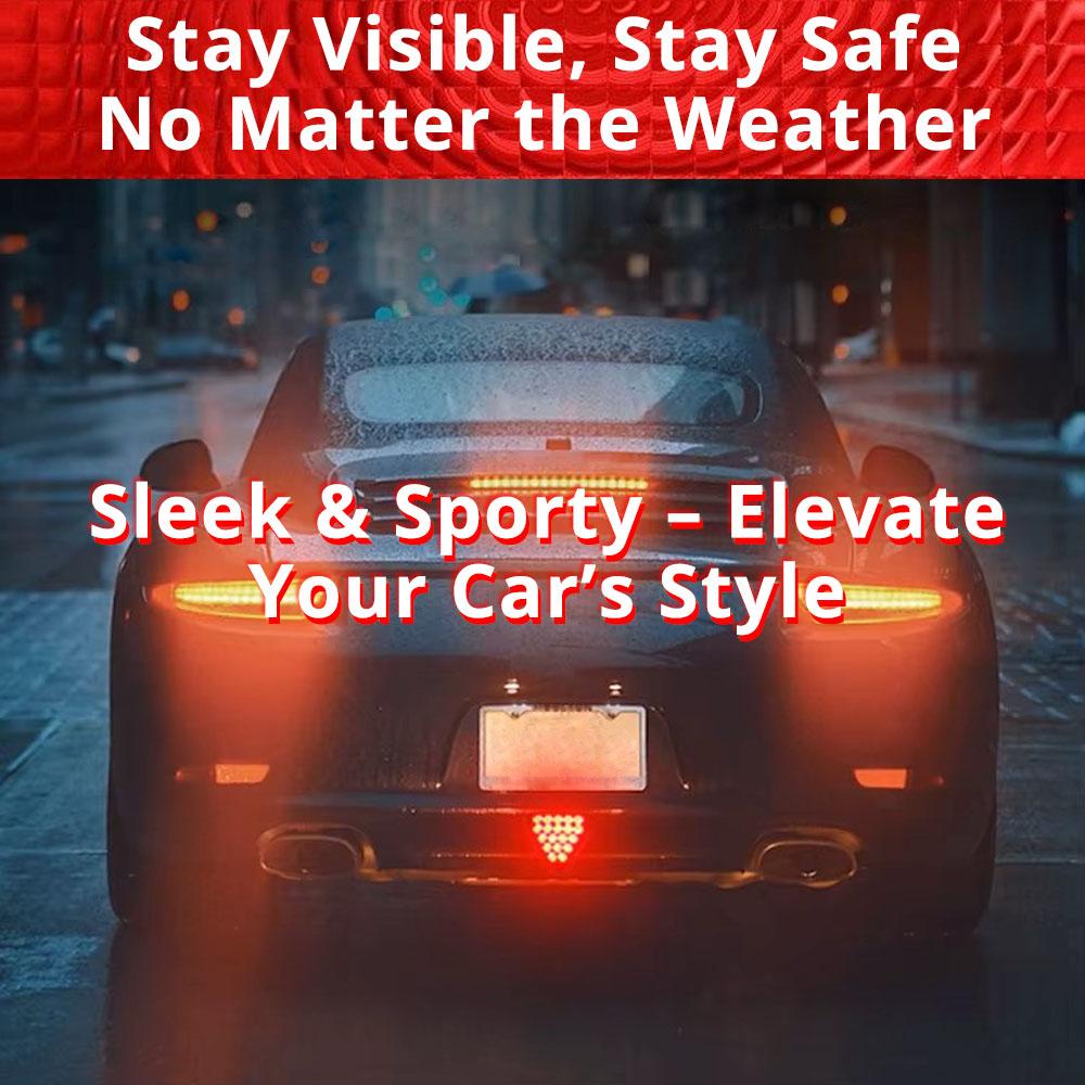 Triangle Shaped Car Rear Brake Light, Universal LED Red Warning Strobe Stop Safety Lamp for Motorcycle ATV Truck SUV, DRL Fog Rear Tail Third Brake Light, Car Lighting Accessories