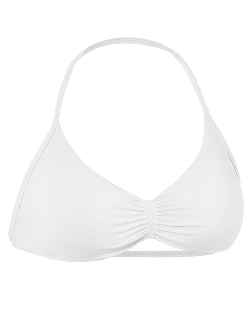 Women's Solid Color Strappy Sports Bra, Breathable Comfortable Backless Padded Impact Strappy Bra, Quick Drying Running Fitness Sports Bra