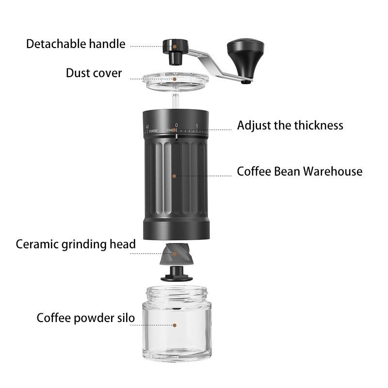 Manual Coffee Grinder, Handheld Espresso Mill, Portable Grind Machine, Ideal for Home & Office Use, Easy-To-Use Coffee Tool