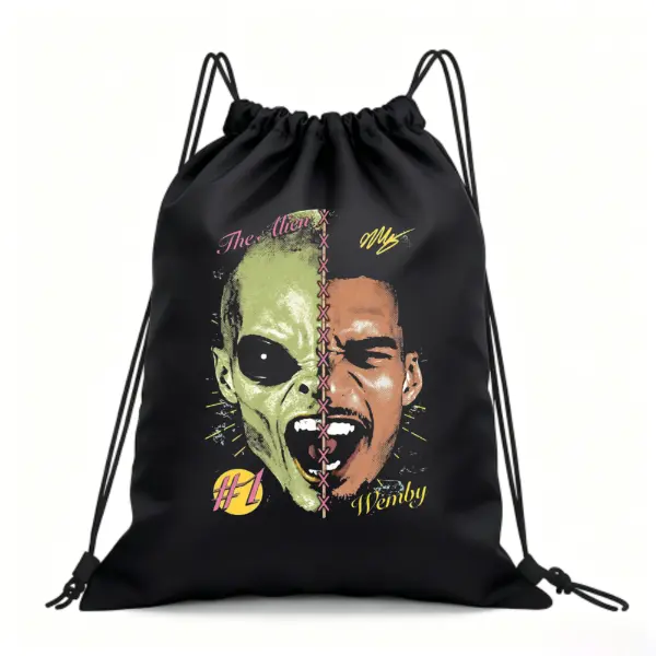 Victor Wembanyama Alien Drawstring Bag Wemby Basketball Gym Sackpack Waterproof Sport Backpack Gift