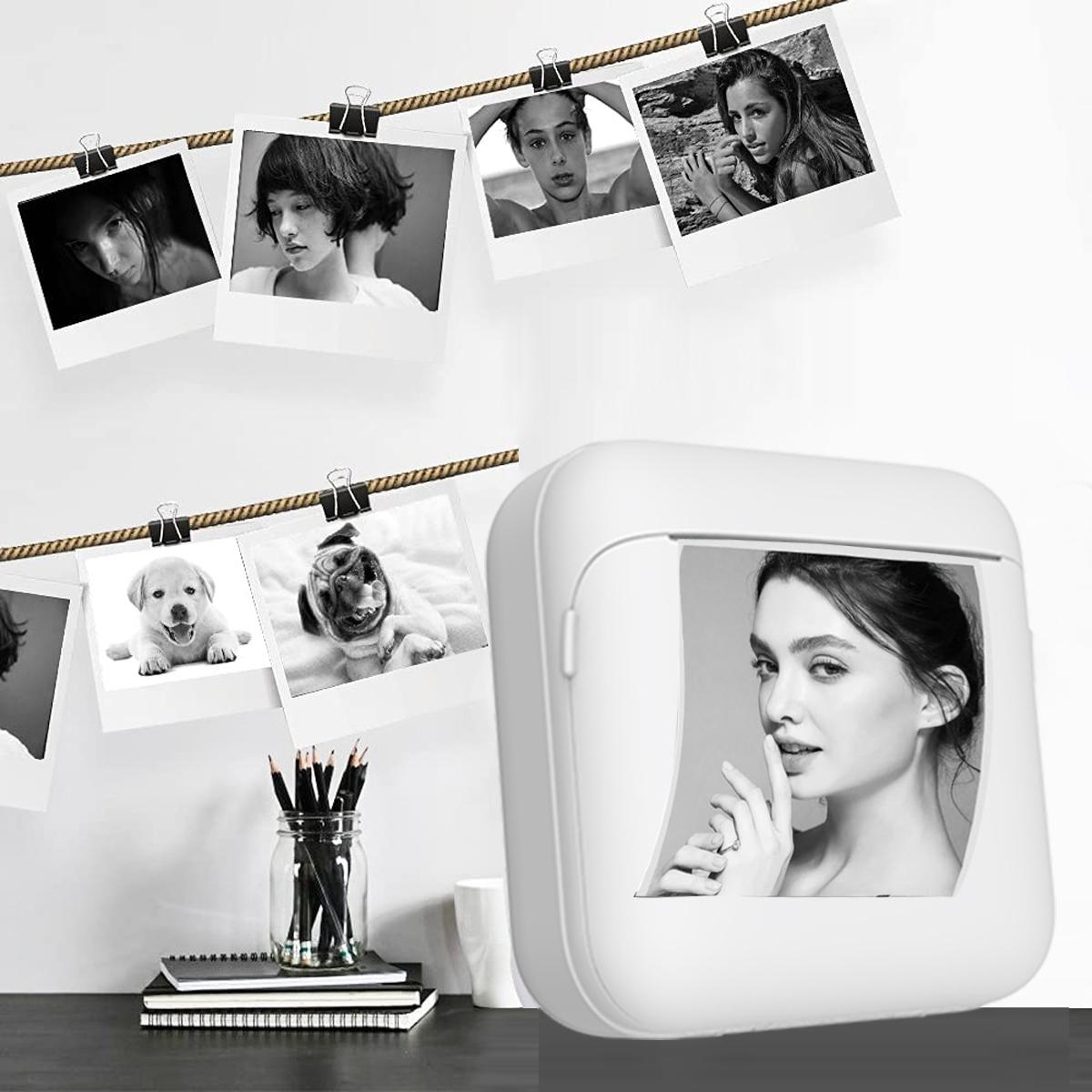 Portable Wireless Mini Printer, Thermal Printing Machine for Notes Journals Work Receipts Crafts, Lithium Batteries Included