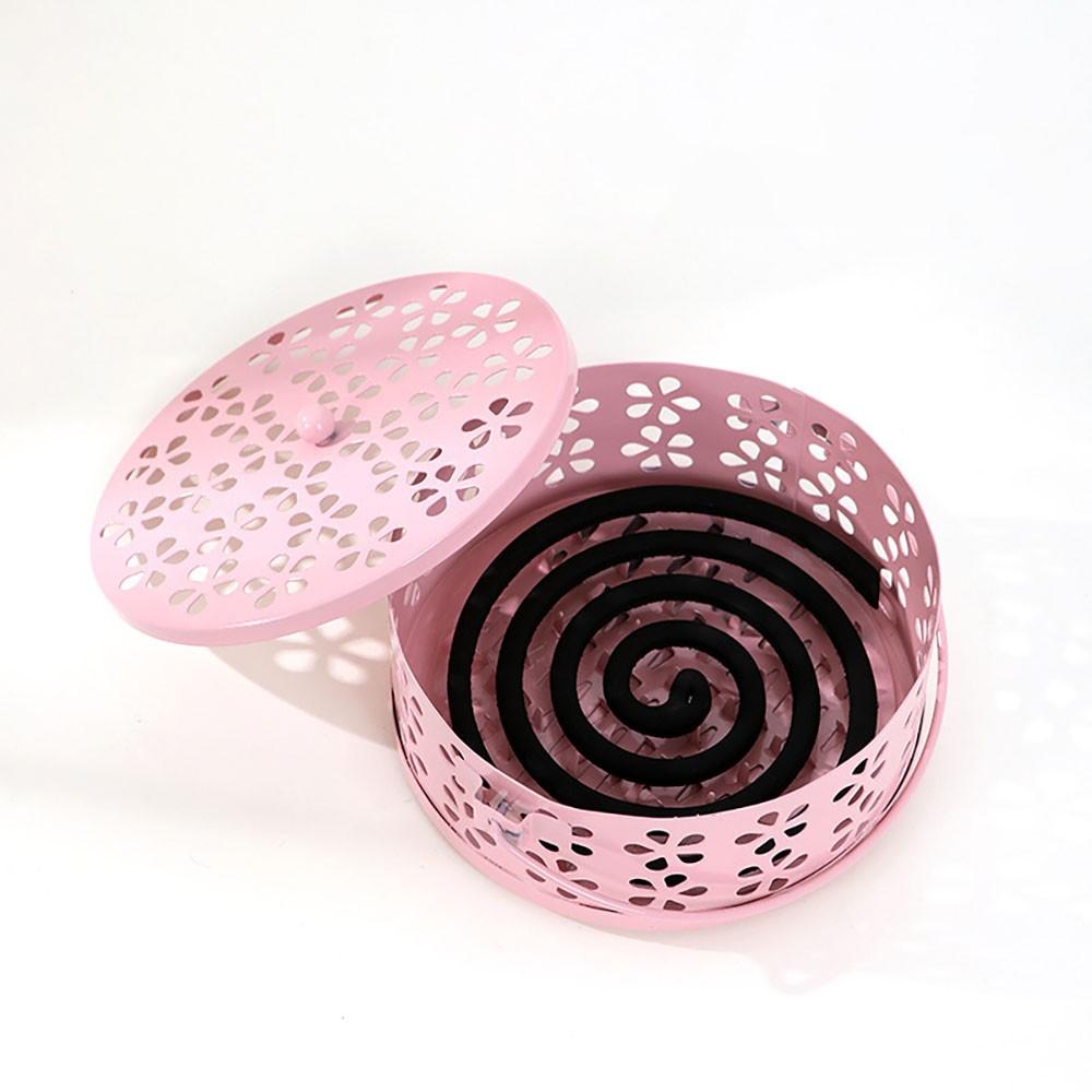 Modern Simple Iron Art Mosquito Coil Holder, Home Use Incense Tray, Fireproof Anti-Scald, Indoor Storage Box for Incense Burner