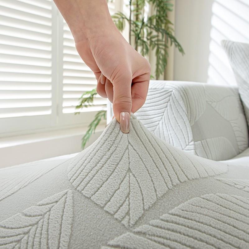 Leaf Pattern Elastic Sofa Cover, Multi-Color Options, Fits L-Shaped/standard Sofas, Wrinkle Resistant, Easy Installation, Washable, Pet Friendly