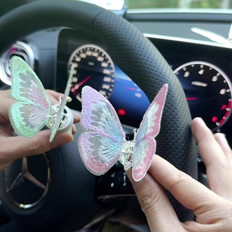 1/3/5PCS Embroidery Fragrance Butterfly Car Decoration