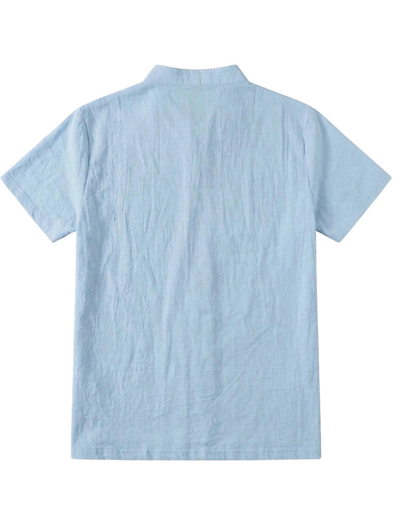 Men's Linen Short Sleeve Shirt, Casual Summer Top, Breathable Lightweight Fabric, Comfortable Daily Wear, Ideal for Warm Weather