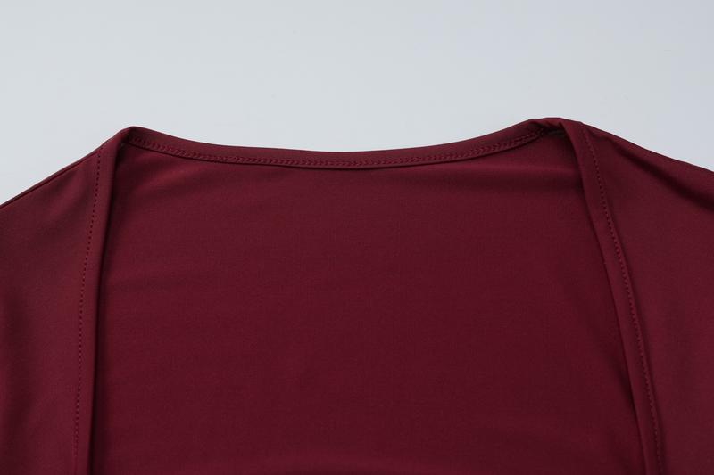 Women's Solid Lace Trim Tie-front Long Sleeve Square Neck Top, Plain Slim Fit Pullover Lace-up T-shirt Crop Top, Party Date Daily Casual Tees Blouse Tops For Ladies Spring Fall Winter Casual Basic Shirts, Womenswear