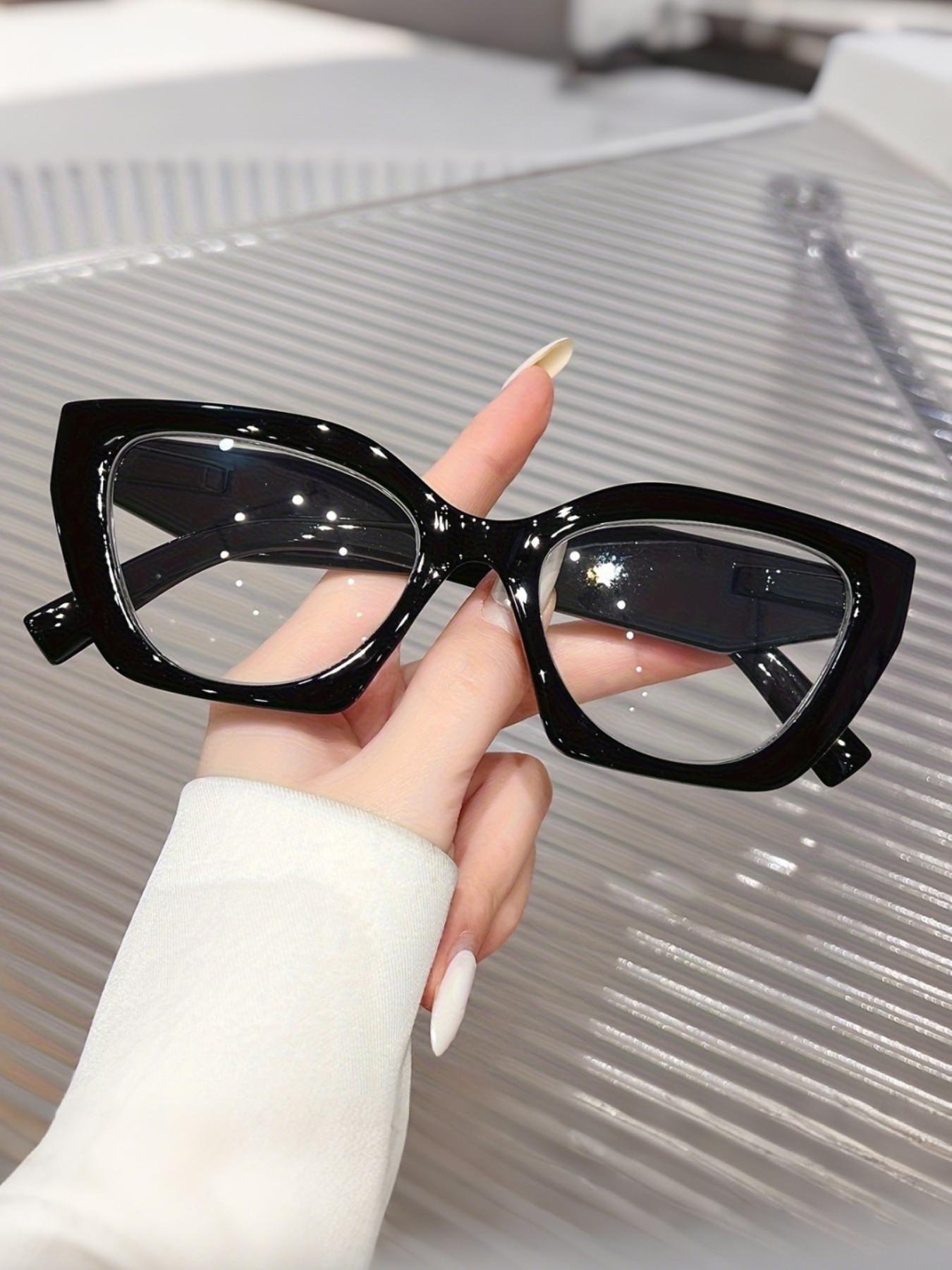 1pc Comfortable Spring Hinge Reading Glasses Retro Cute Cat Eye, Clear Transparent, Fashionable Magnifying Glasses for Elderly, Full Rim PC Frame, Lenses