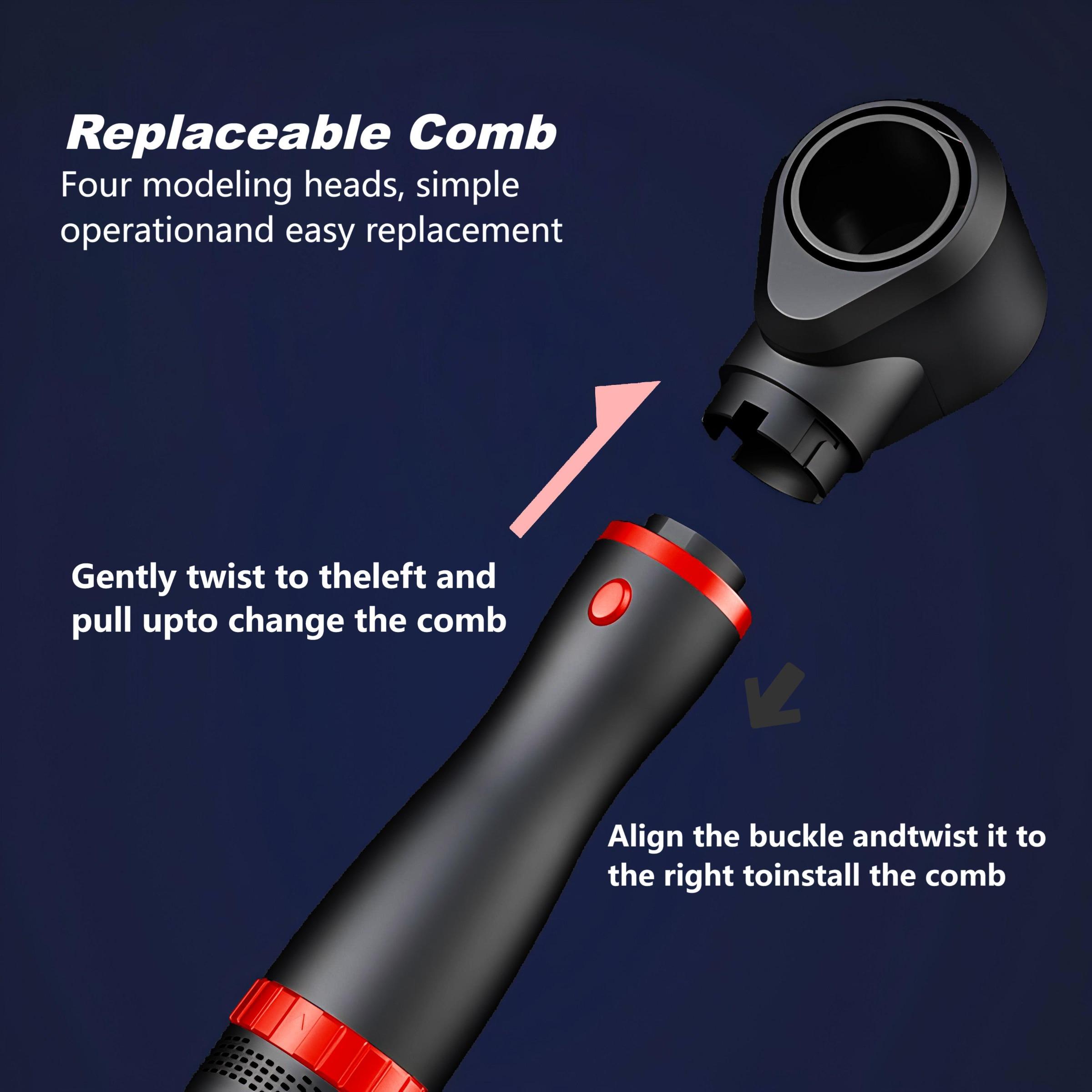 4 in 1 Hot Air Brush, 4 Counts/set Volumizing Hot Air Comb with Styling Heads, Hair Styling Tool for All Hair Types