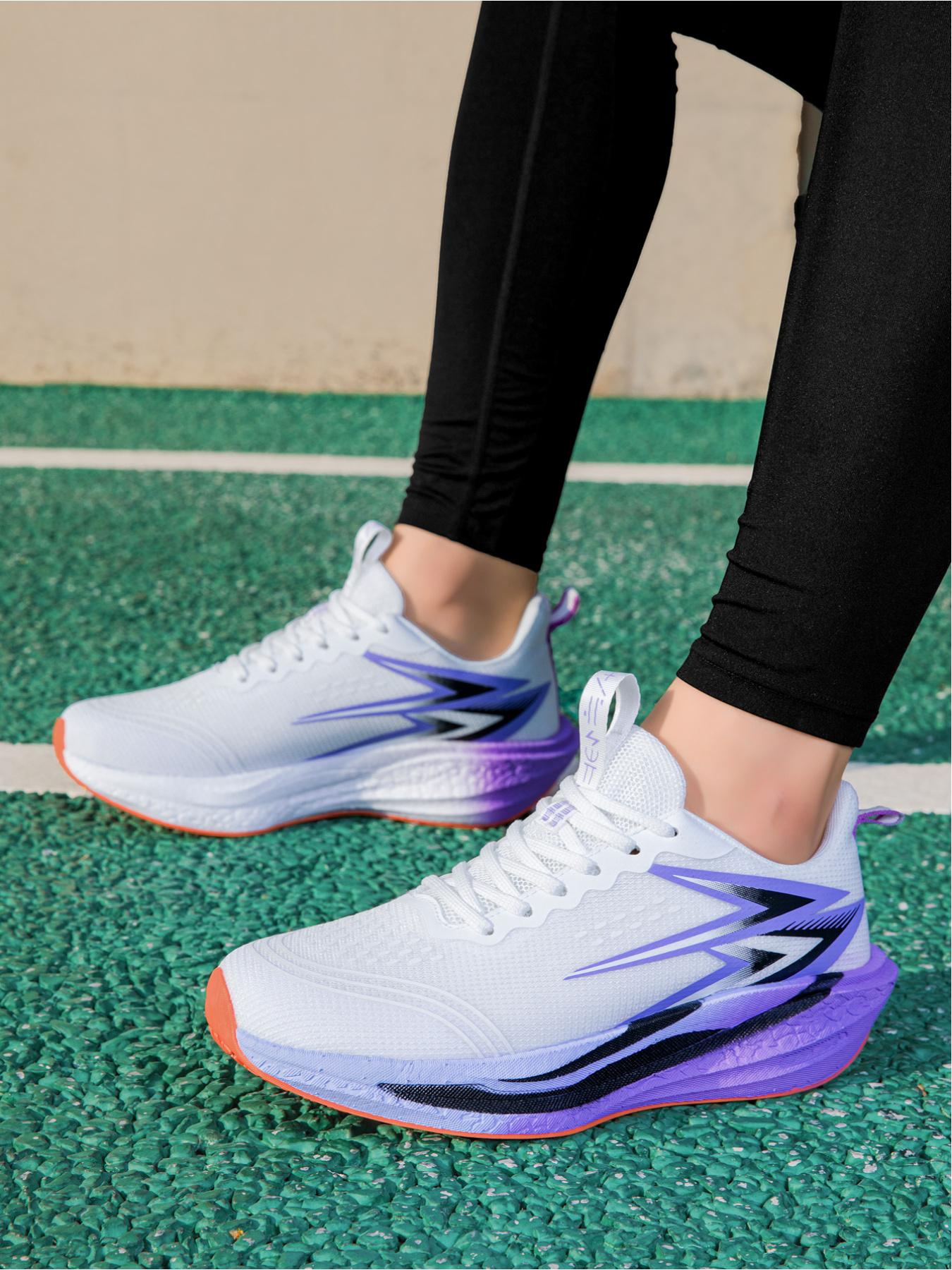 Unisex Cyan-Blue Color-Block Running Shoes: Breathable Mesh + Thick Shock-Absorbing Sole, Professional Sports Training Shoes