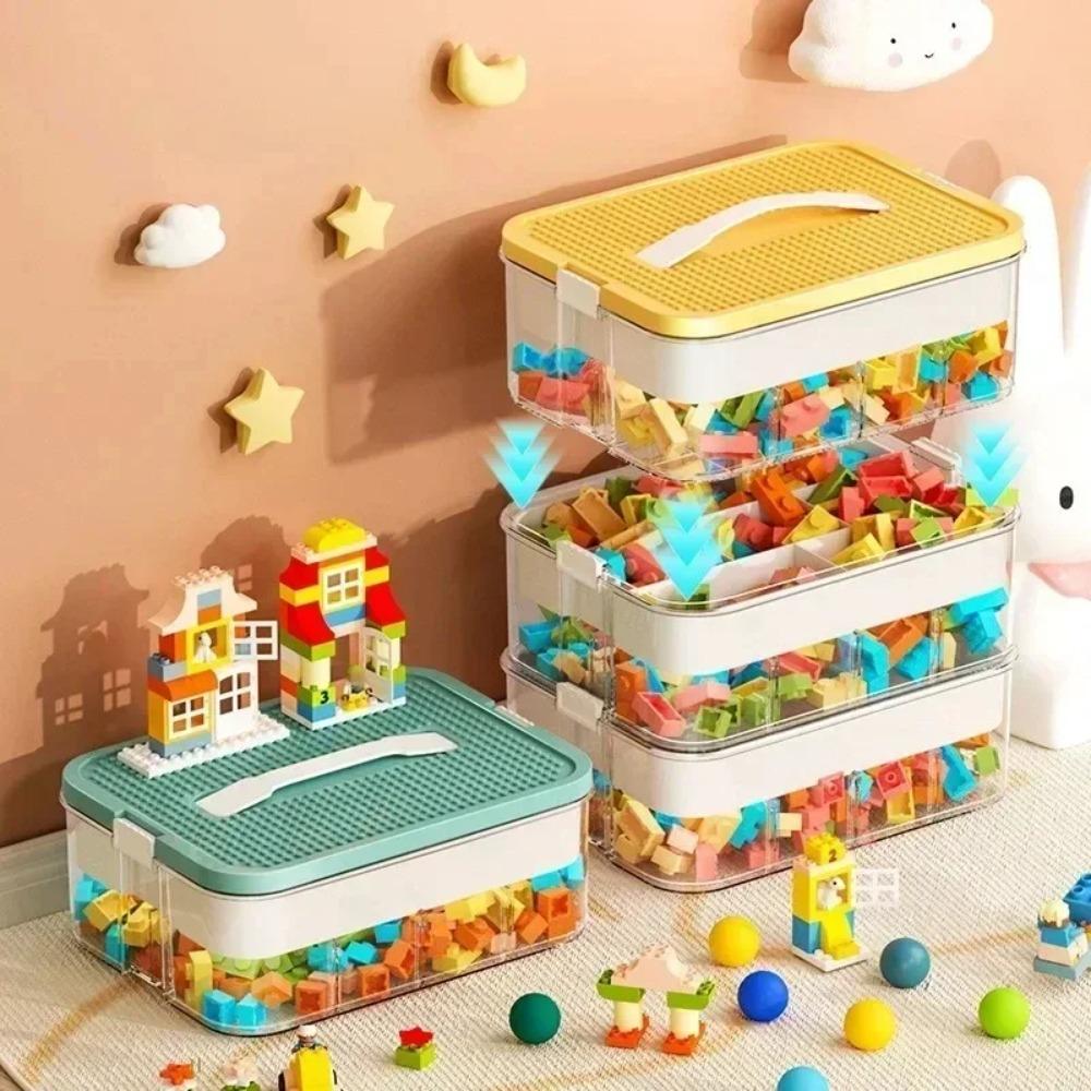 Home Use Children's LEGO Sorting Storage Stackable Building Blocks Storage Box Transparent Dustproof and Moisture-Resistant Plastic Storage Container