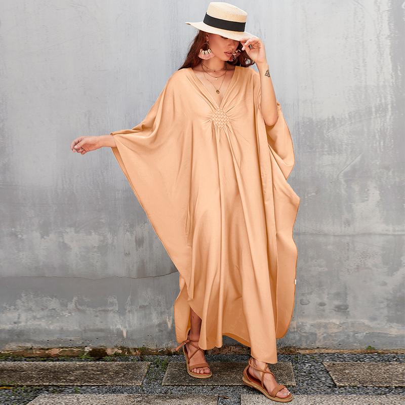 Bsubseach Women Ethnic Print Kaftan Dress , Plus Size All Over Print  TunicDress, Boho Casual V Neck TunicDress for Women, Women's Plus Cover Up,Mrs. Roper Kaftan ，bubu，mumu，Casual Womenswear Maxi Modesty Muslim Clothing Baggy