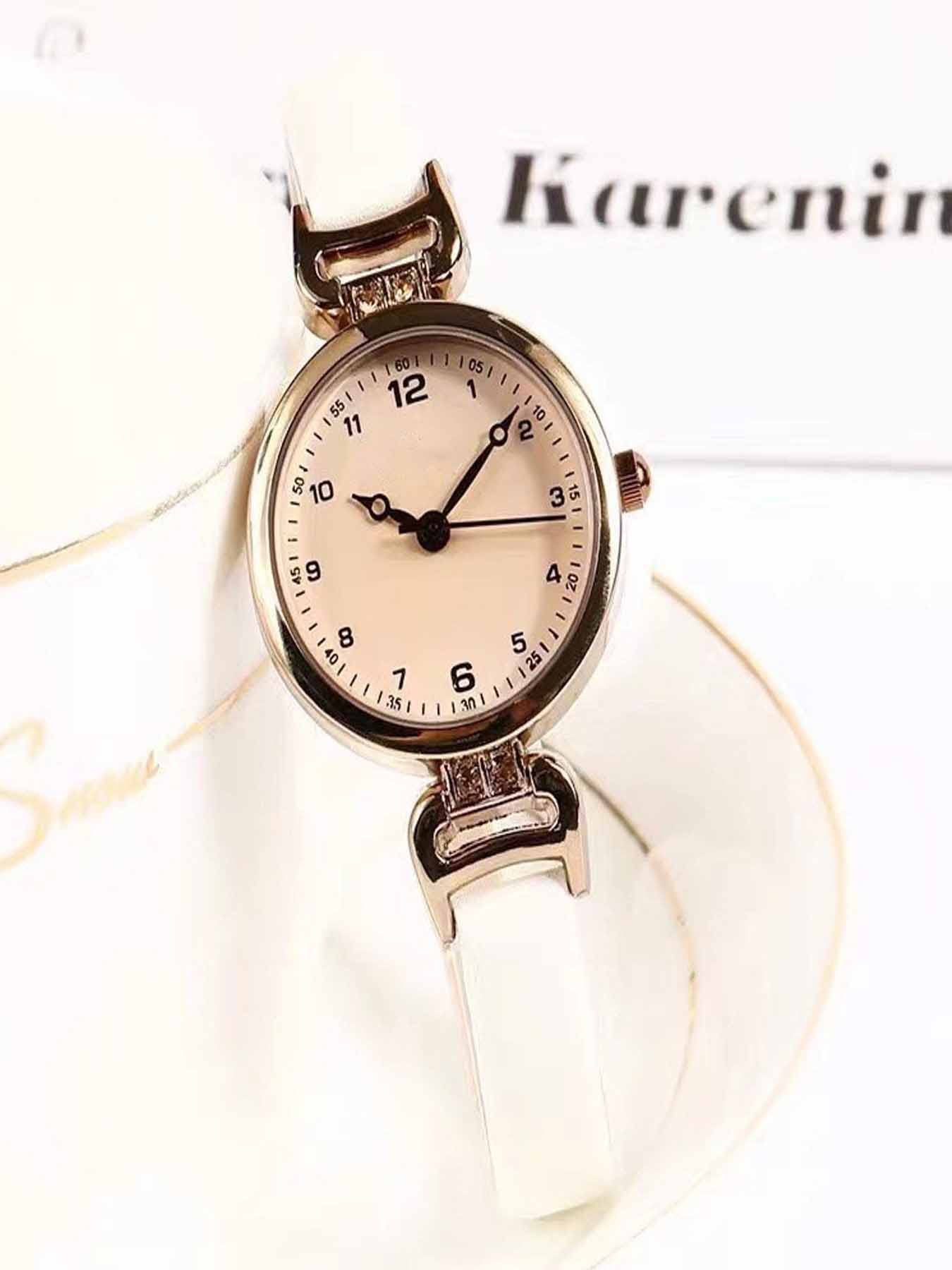 Fashion and Elegant Quartz Watch PU Leather Thin Strap Women's Quartz Watch Solid Color Fashion Women's Watch