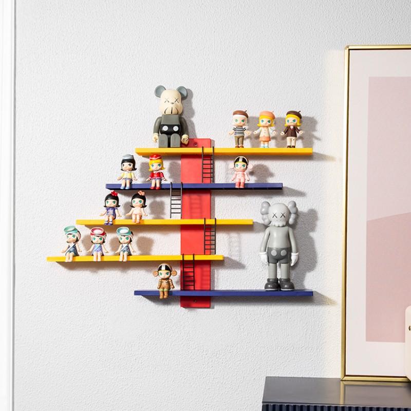 Adjustable Wall-Mounted Display Rack, 5-Tier Ps Board Storage Shelf, Modern Home Decor Organizer for Action Figures, Dolls, Statues, Toys