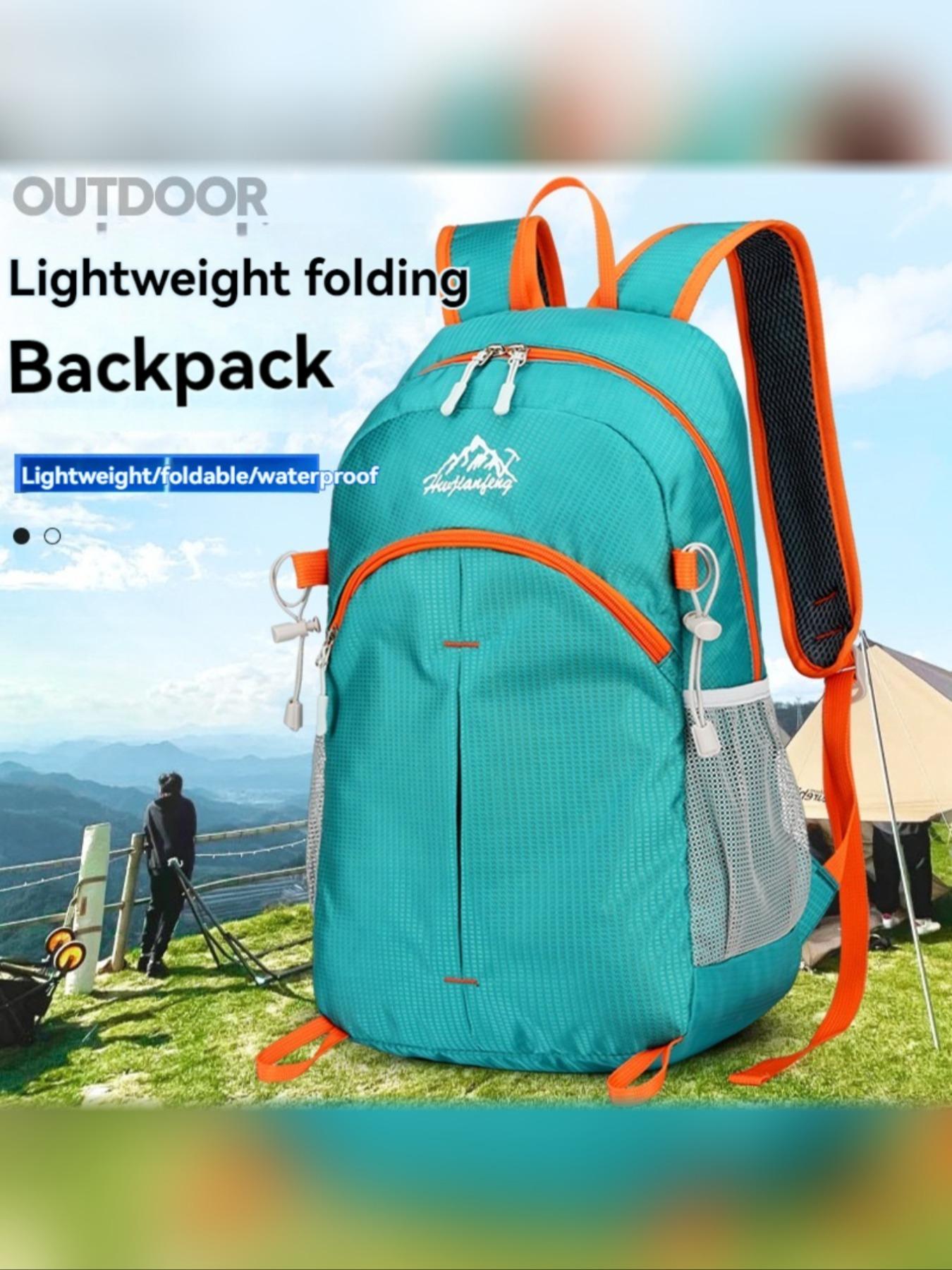 Outdoor Lightweight Foldable Backpack, Unisex Waterproof Durable Hiking Shoulder Bag, Portable Travel Camping Daily Use Bag