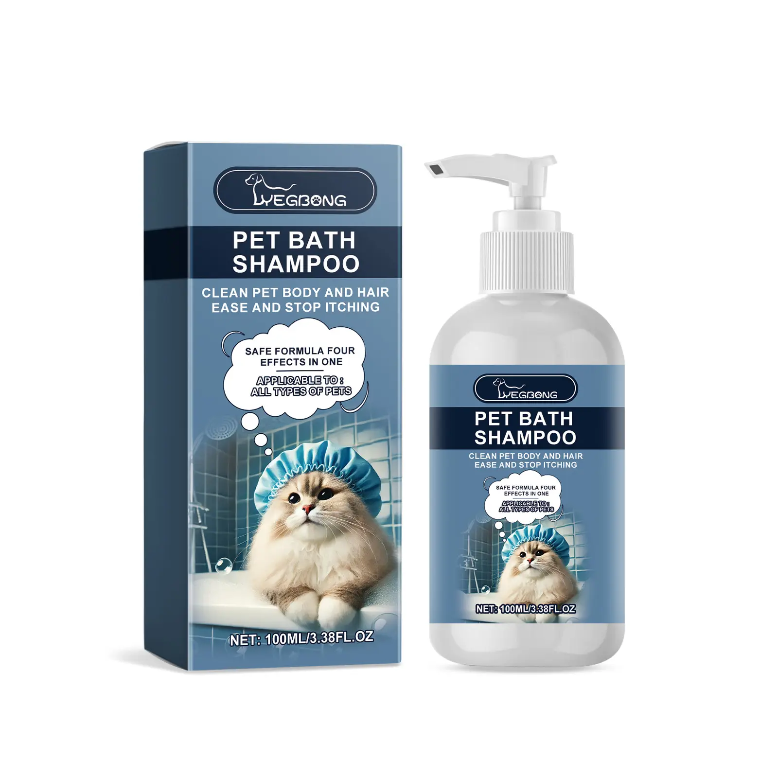 Pet Shampoo for Dogs, Cats and Kittens. Natural mild ingredients gently clean fur, soothe itchy skin and remove odors. Deeply nourishes dry coats to keep hair fluffy, soft and shiny. Safe formula, suitable for all pet breeds.