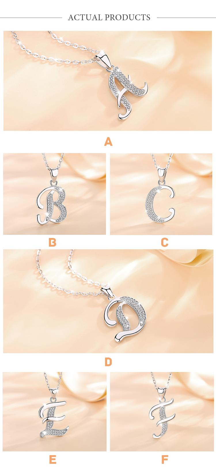 Dazzling Letter Initial Necklace, Monogram Pendant with Cubic Zirconia, Meaningful Jewelry Gift for Valentine's, Birthdays & Anniversaries