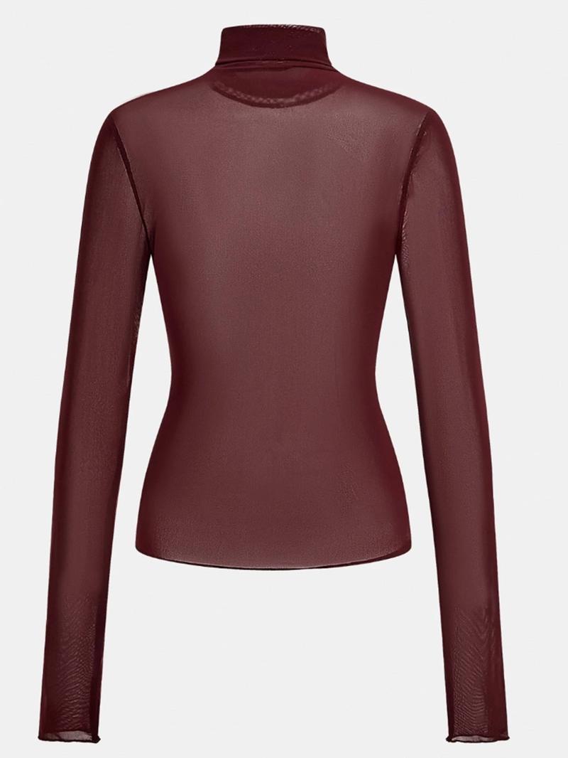 Women's Sparkle Mesh Halter Neck Top, Sexy Slim Fit Design, Plain Pattern, All Season Fashion Essential, Versatile Underwear