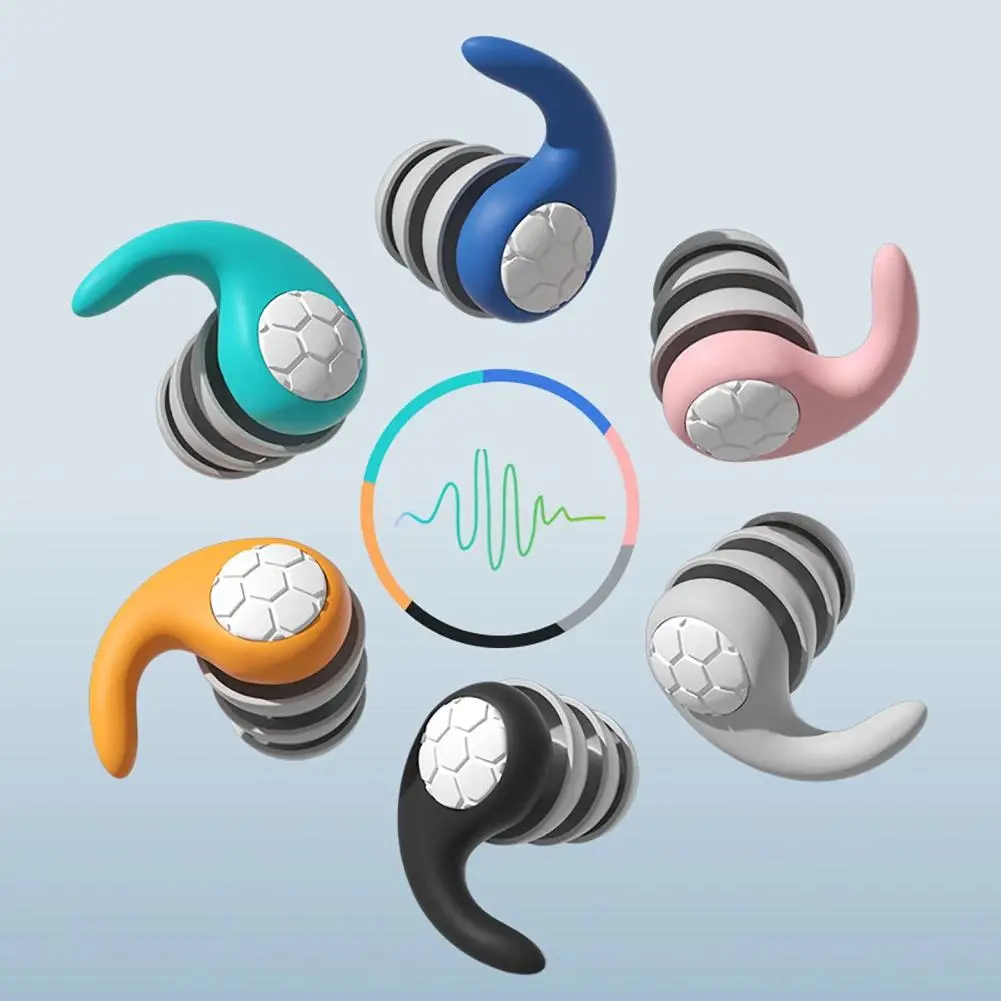 Silicone 3-Layer Noise-Cancelling Earplugs, Noise Filter, Waterproof for Sleep & Swimming (Universal Electronic Accessory)