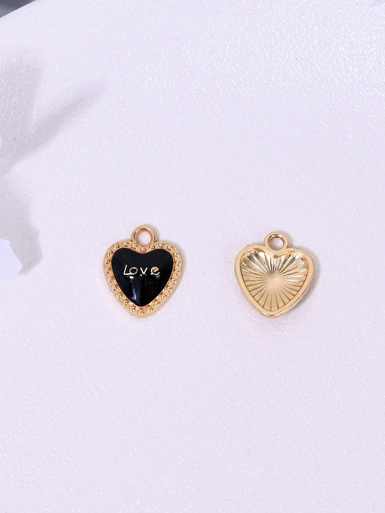 10 Fashionable Heart Charms, Perfect for DIY Jewelry Making, Ear Rings, Necklaces, Bracelets, Keychains, Valentine's Day, Mother's Day Accessories