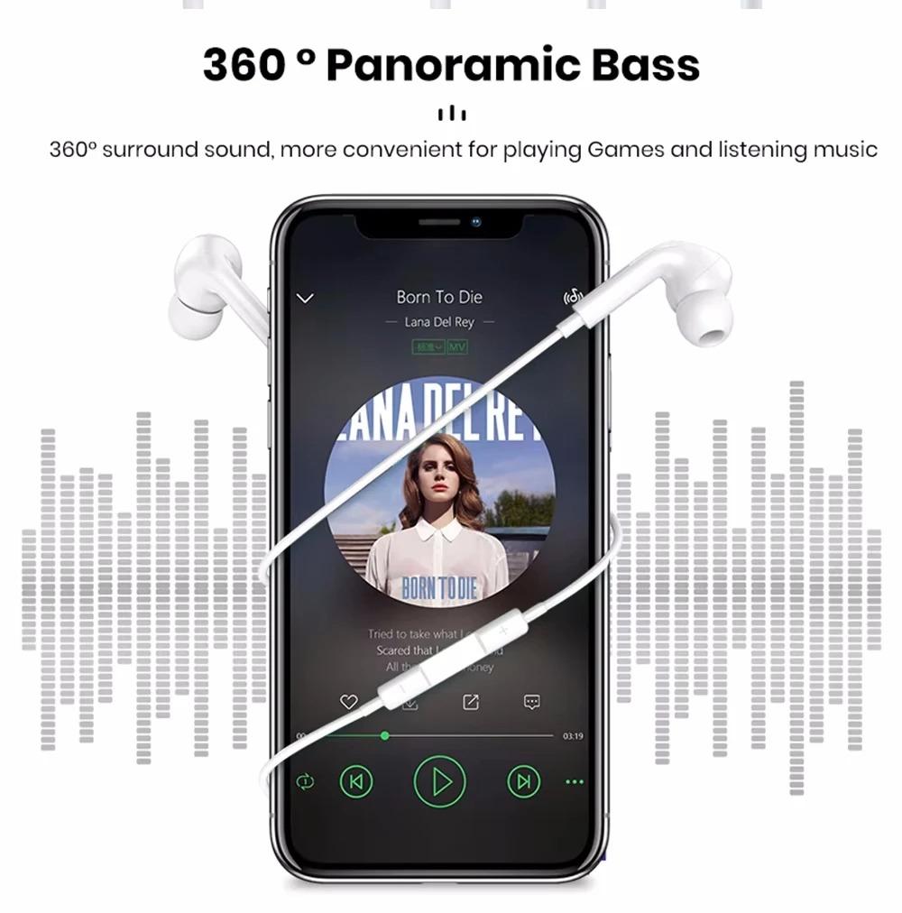 Original TypeC 3.5mm Wired Headphone For In-ear Earbuds   HiFi Stereo  Earphone with Mic