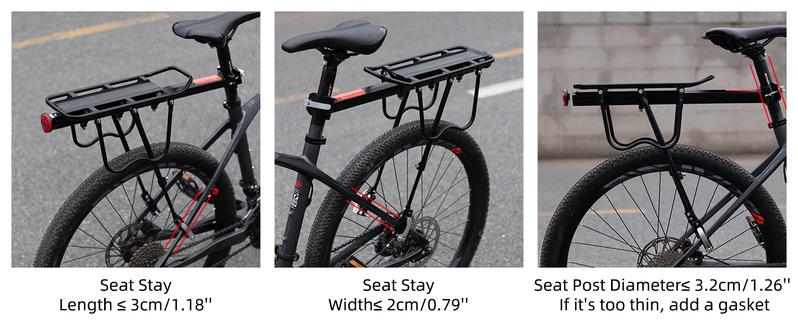 ROCKBROS Rear Bike Bicycle Cargo Rack Aluminum Alloy 115 lbs Capacity Black