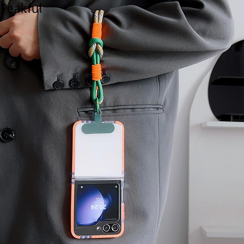 Y2K Colorful Braided Phone Lanyard, Viral Neon Mini Wrist Strap for Smartphones, Detachable Tethered Accessory with Adjustable Knot, lightweight woven design & secure attachment, ideal for music festivals, beach trips, travel days and casual streetwear