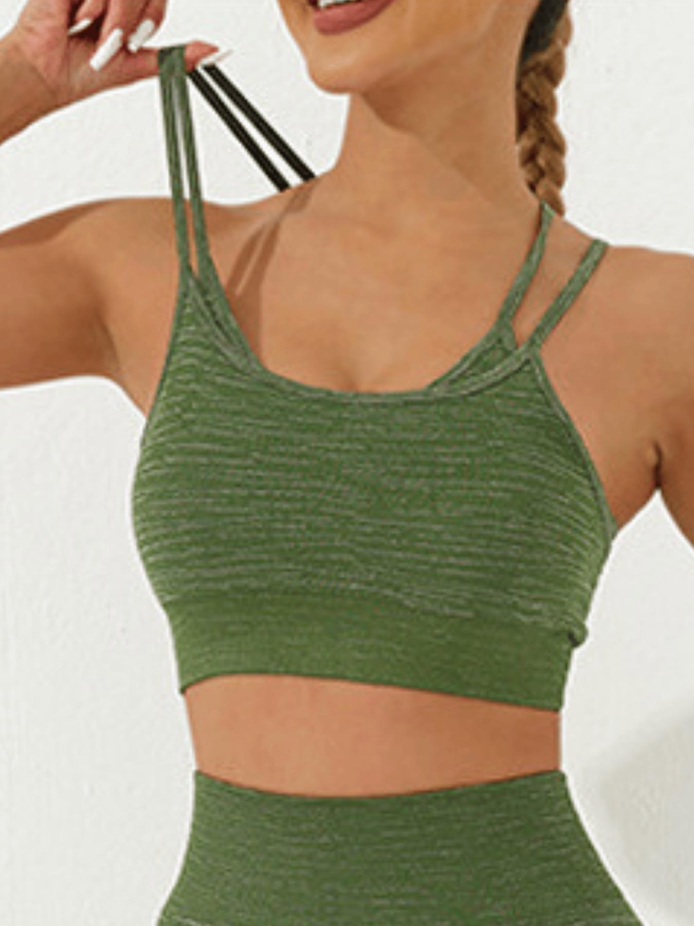 Marled Knit High Elastic Sports Bra, Push Up Gym Bra for Yoga Pilates, Comfortable Daily Wear, Ideal for Active Lifestyle