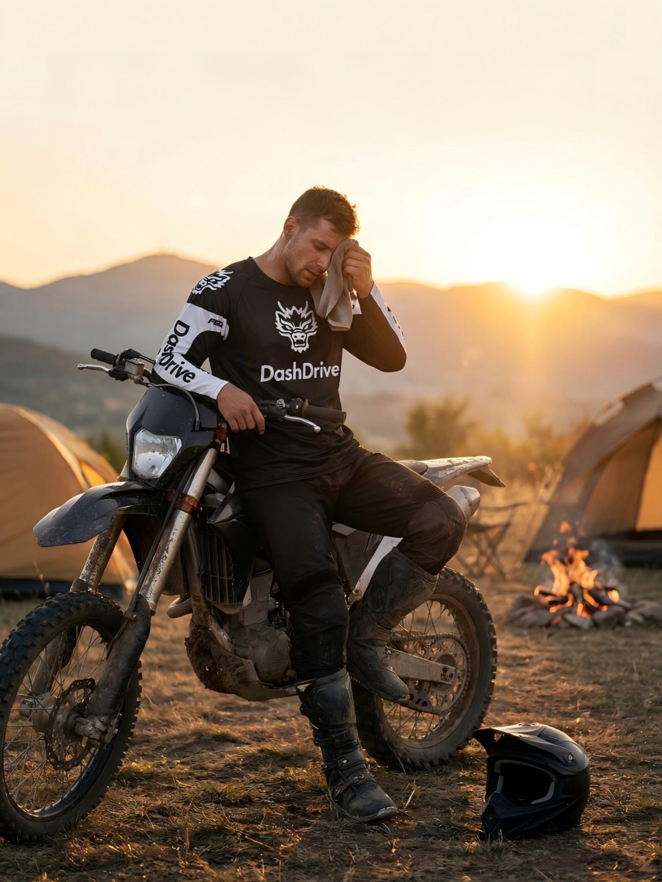 Men's Long Sleeve Downhill Jersey, Breathable Quick-Dry Mountain Bike & Motocross Cycling Top, Ideal for Outdoor Sports