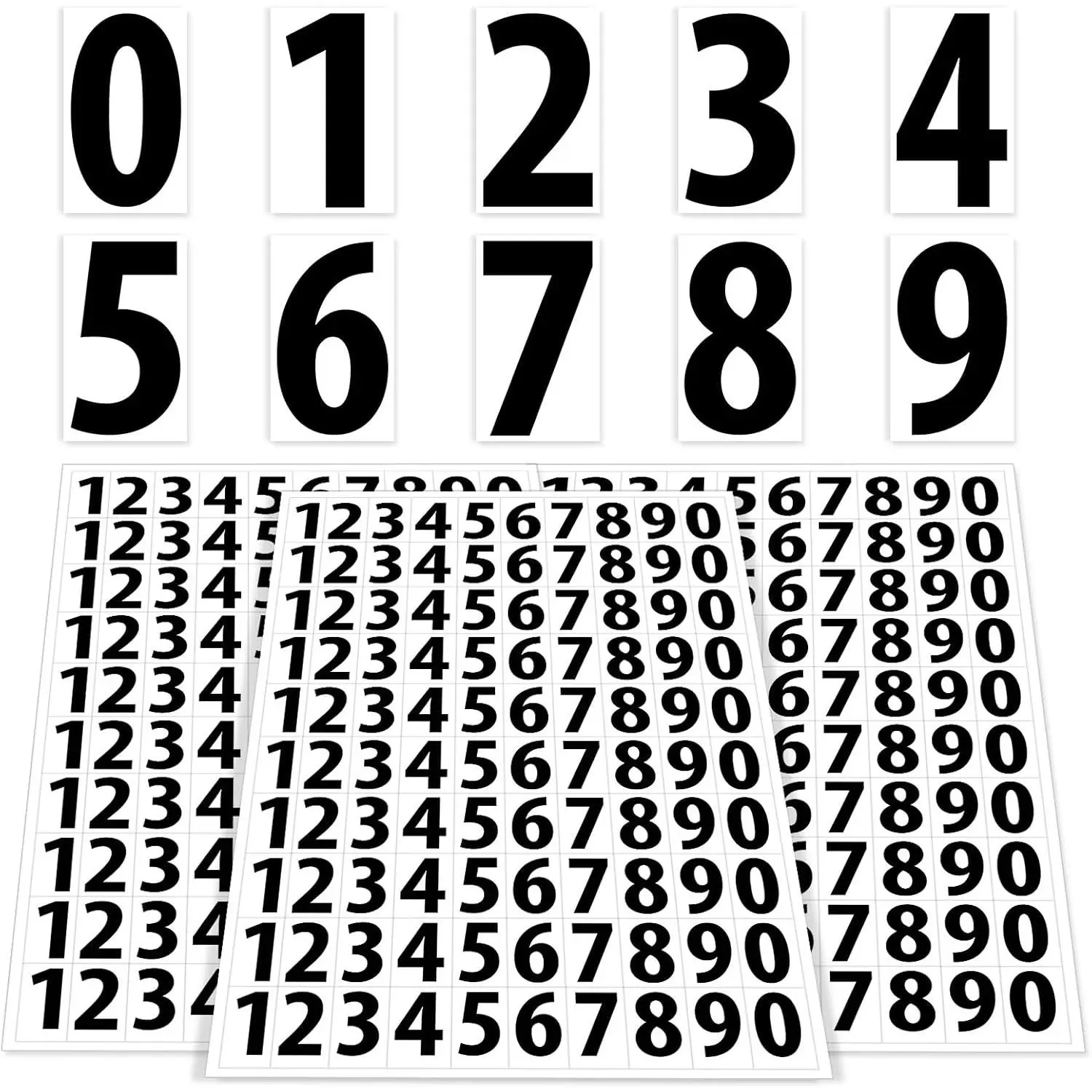 1200 Pcs Number Labels, 1" x 0.5" Waterproof Mailbox Number Stickers, Consecutive Numbers 0-9, Self-Adhesive Residue-Free, Ideal for Mailboxes, Storage Boxes, Organizers, Cabinets & MoreGift
