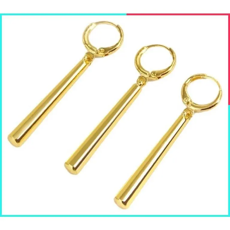 Gold Clip-On Anime Cosplay Figure Earrings for Anime Lovers
