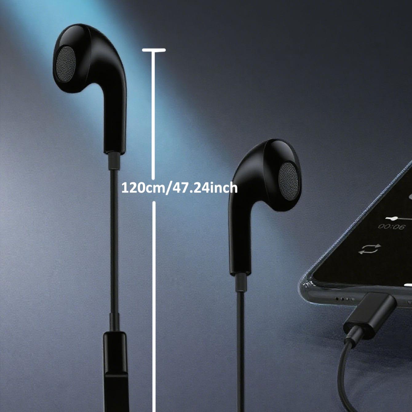 Type-C Wired Headset Earbud Compatible with iPhone 15 16 Series, Built In Microphone Remote Control Noise Reduction Functionality