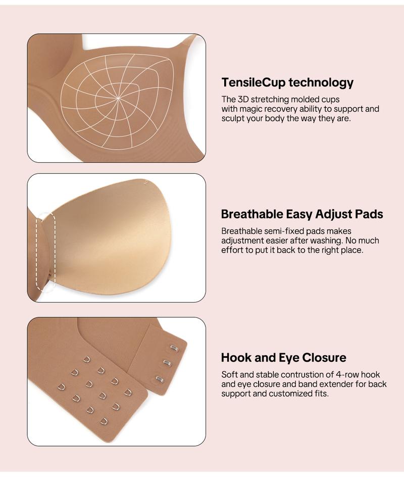 HSIA Tiya CloudSoft Jelly Wireless Comfort Buttery Soft Wire Free Seamless No Underwire Full Coverage Supportive T-shirt Bra Everyday Bra