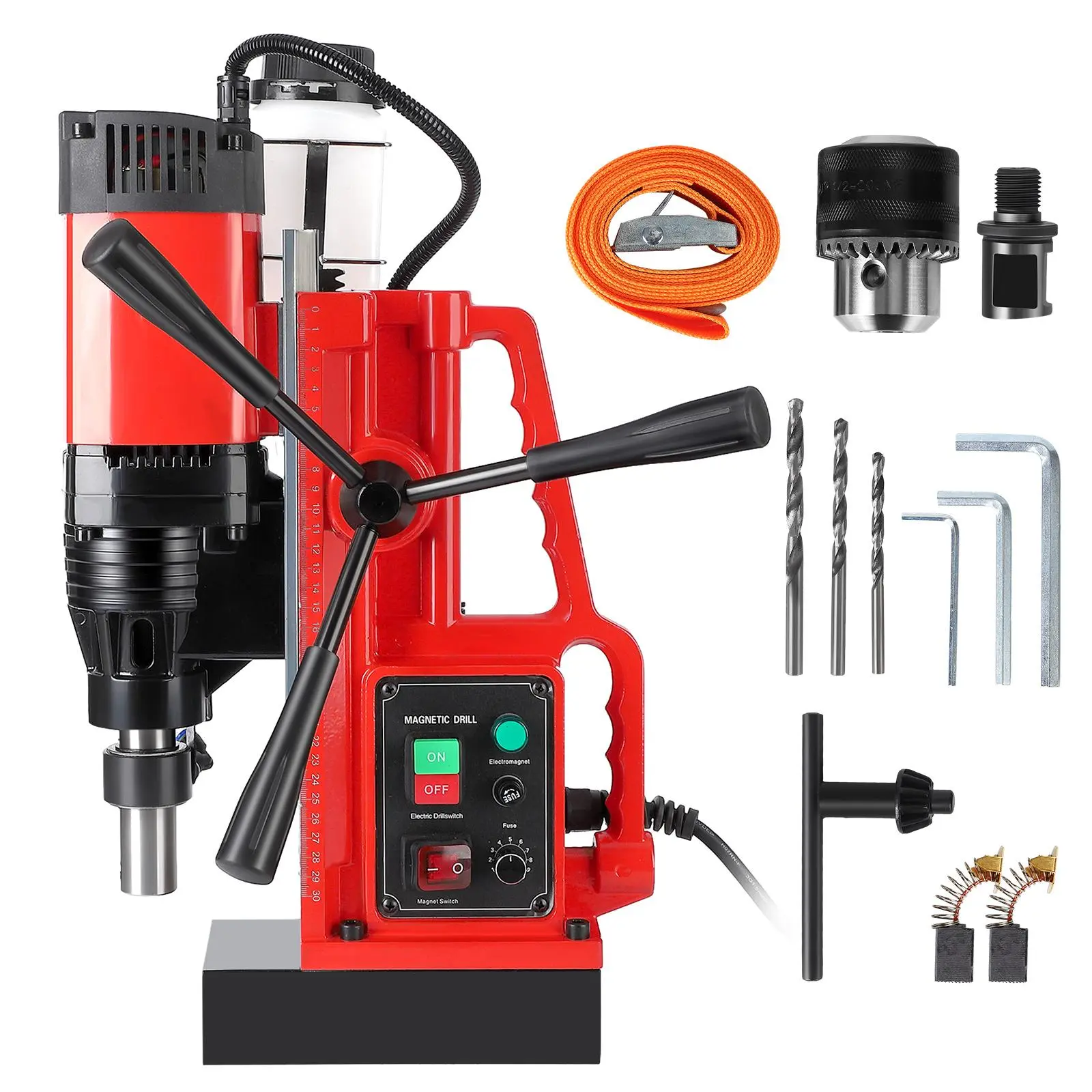 Magnetic Drill Press – Portable Electric Mag Drill, Forward/Reverse, Magnetic Base, Includes  Bits