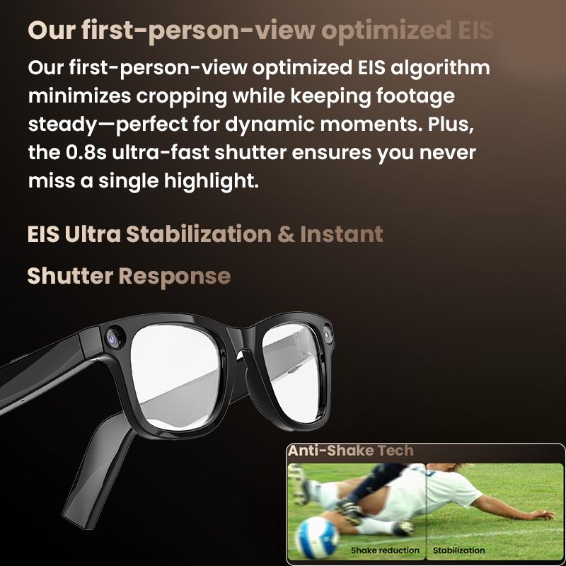 Multifunctional  Smart AI Camera Glasses with 8MP Lenses, Touch-Button Adjustment for Travel & Outdoor , Hands-Free Photography, 140+ Languages Real-Time Translation, Bluetooth Music, Wearable Video Recording, UV Protection