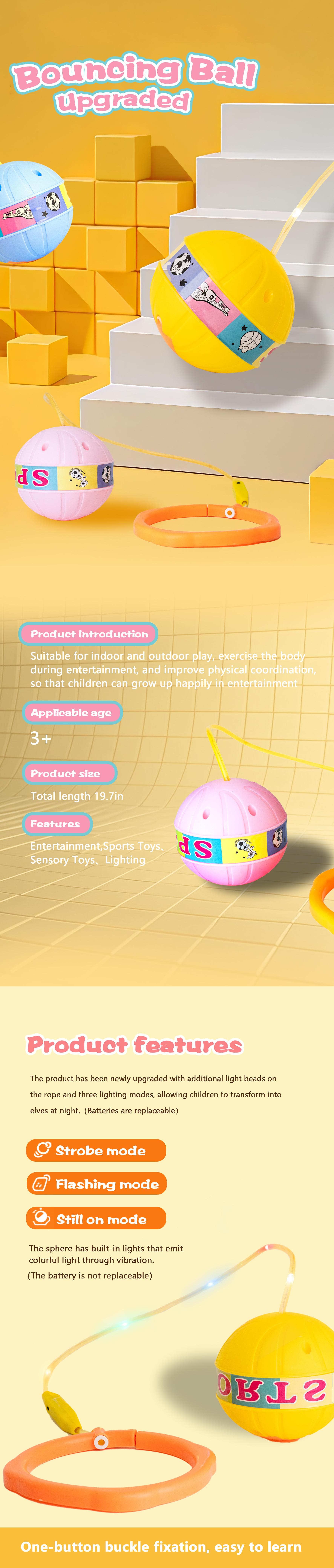 NEW version bouncing ball toy colorful light up , competitive multiplayer sports game for indoor and outdoor, durable design, gift for boys and girls aged 6 7 8 9 10, cool toy, foot exercise，