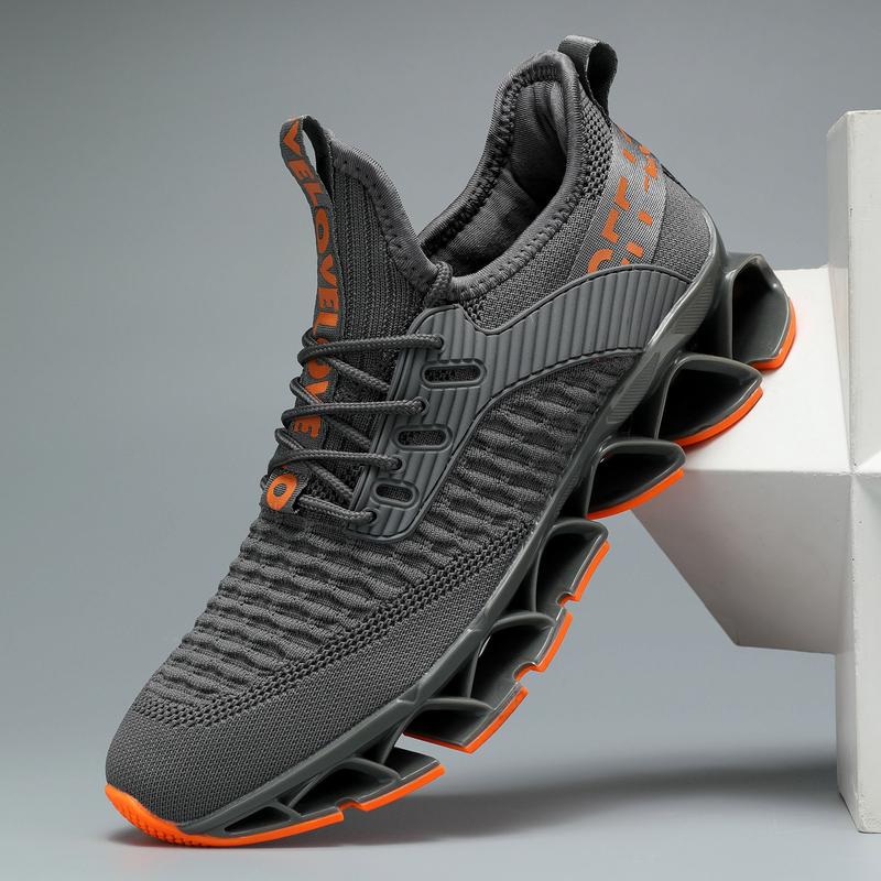 Men's Letter Design Summer Running Shoes，2024 Casual Sneakers，Sporty Hollow Out Design Lightweight Breathable Shoes，Lace Up Shoes for Daily Wear