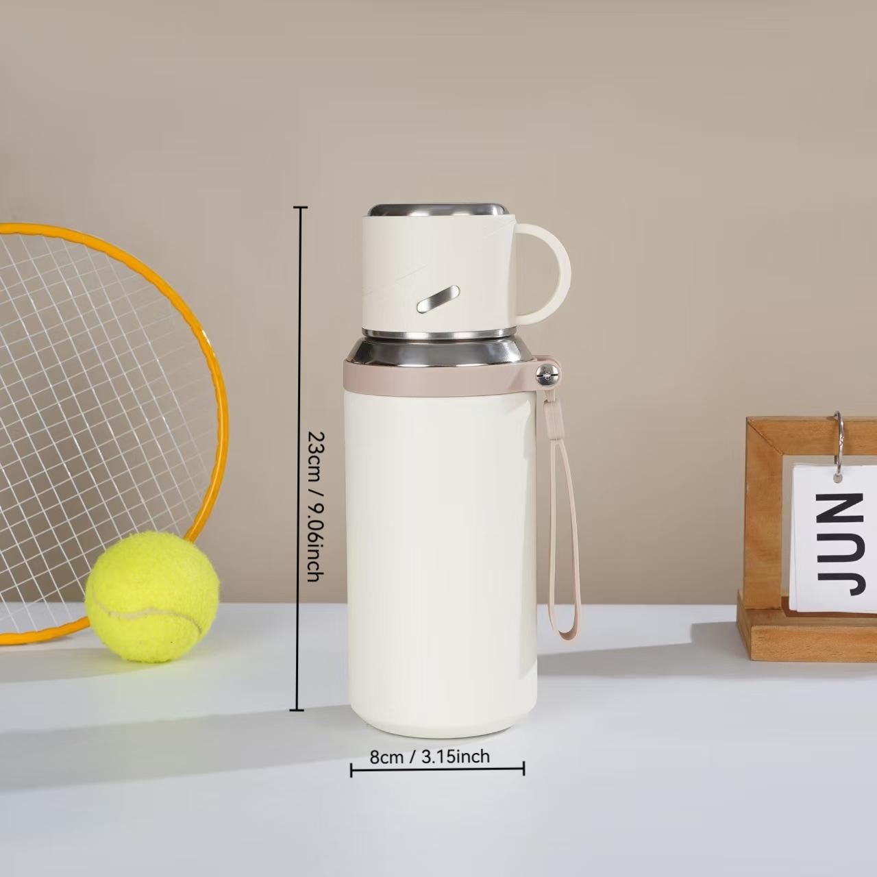 20.29oz Stainless Steel Water Bottle with Dual-Layer Insulation Leak-Proof Lid, Ideal for Camping Office Gift, Cold & Hot Use, Flasks